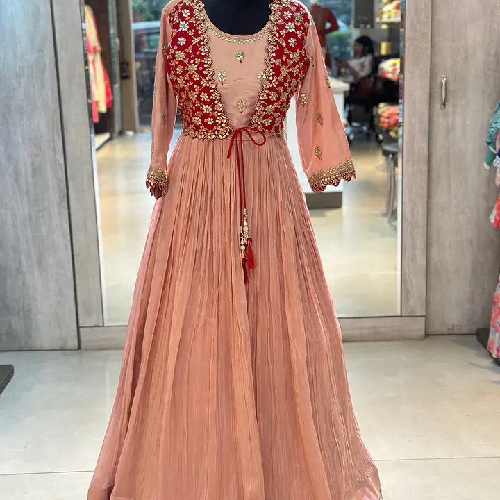 TRADITIONAL PURE ZARI SILK GOWN WITH JACKET - 38