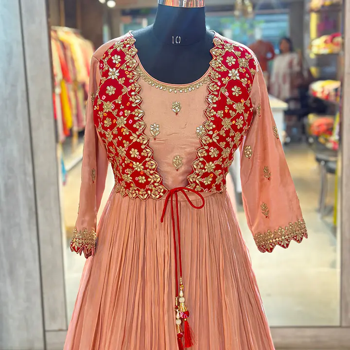 TRADITIONAL PURE ZARI SILK GOWN WITH JACKET - 40