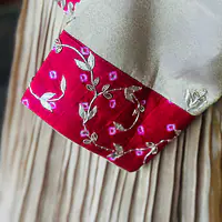 TRADITIONAL PURE ZARI TISSUE HANDWORK GOWN