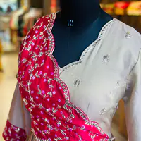 TRADITIONAL PURE ZARI TISSUE HANDWORK GOWN