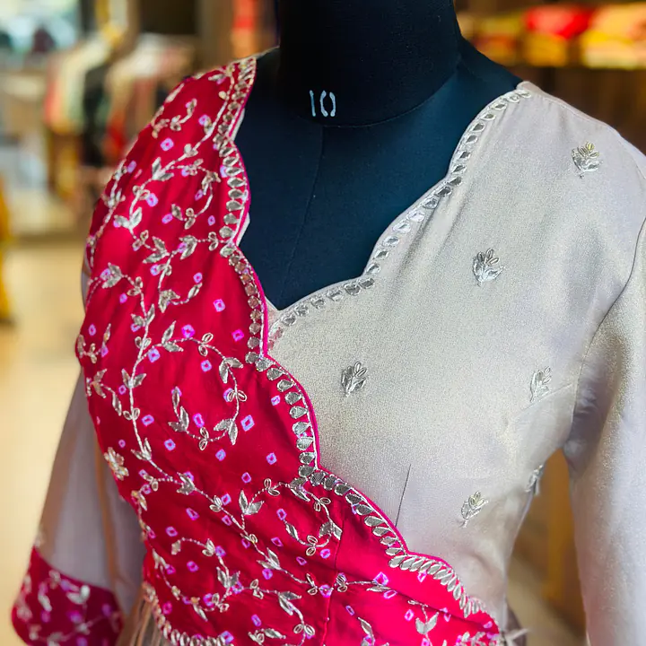 TRADITIONAL PURE ZARI TISSUE HANDWORK GOWN