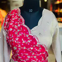 TRADITIONAL PURE ZARI TISSUE HANDWORK GOWN