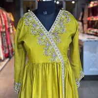 EMBROIDERED PLAZO SUIT SET - Mehndi green - 44