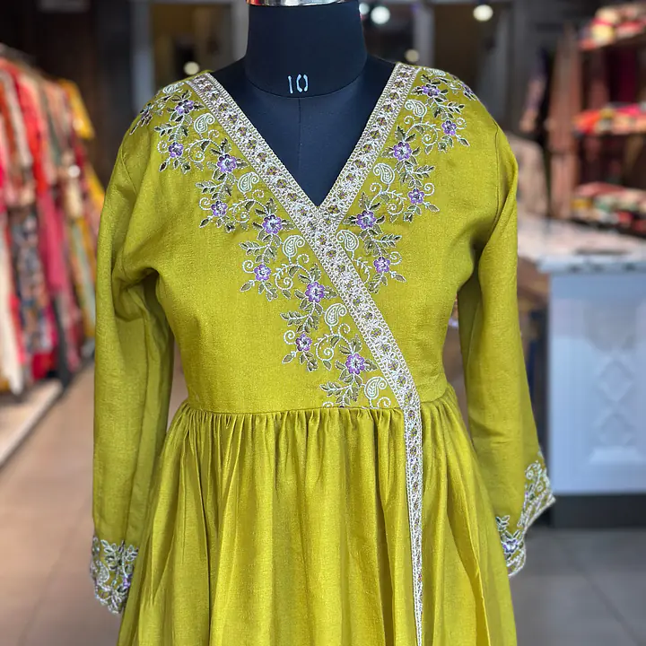 EMBROIDERED PLAZO SUIT SET - Mehndi green - 44