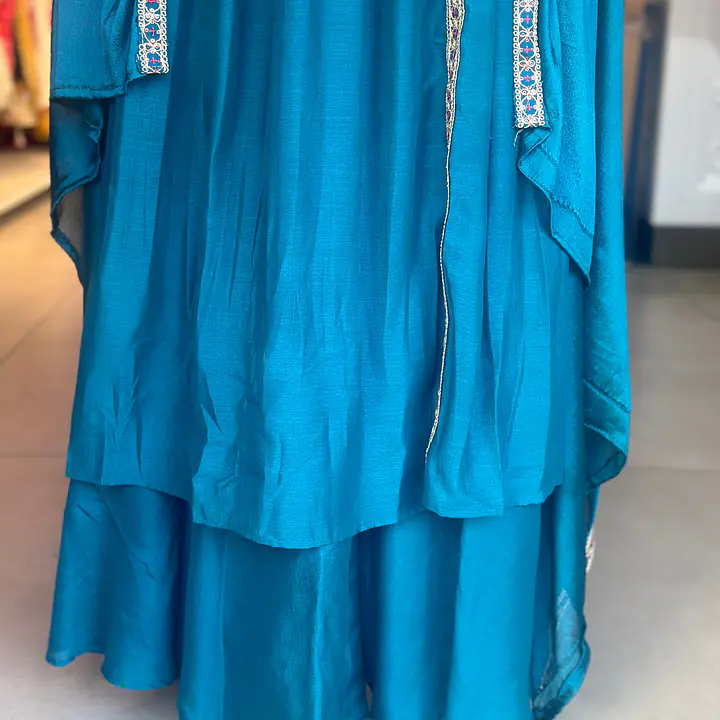 EMBROIDERED PLAZO SUIT SET