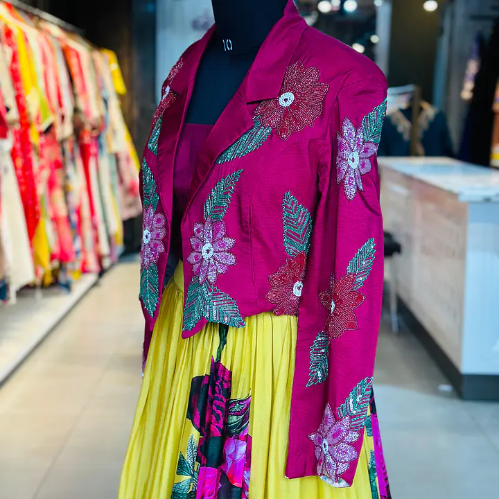 BEAUTIFUL JACKET SET IN HANDWORK