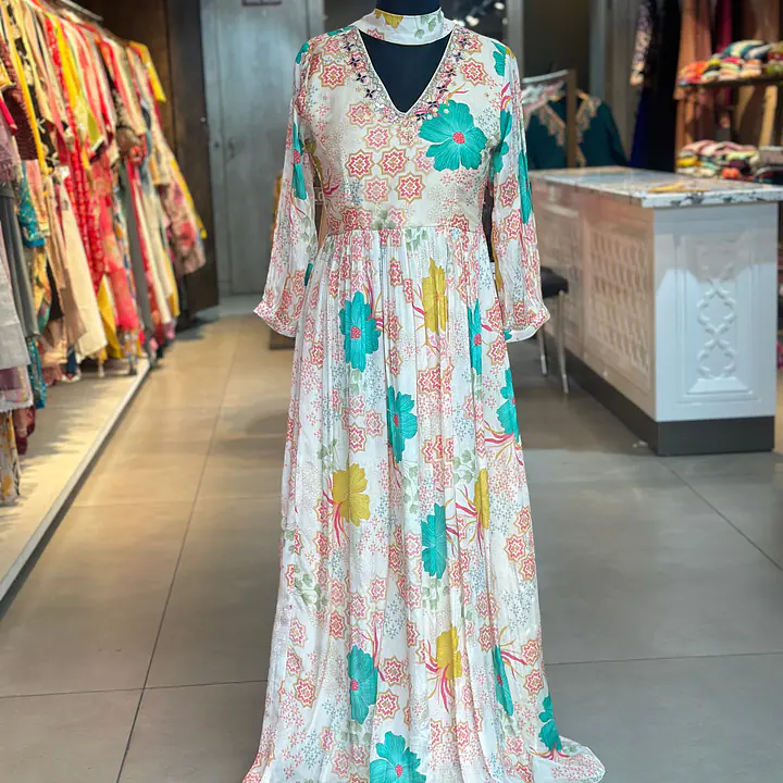 LONG FLORAL GOWN - 36