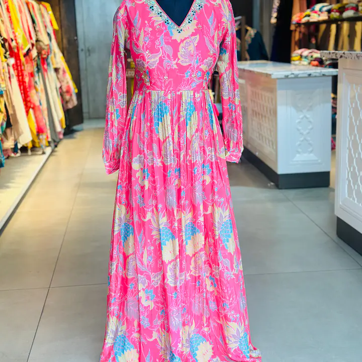 PURE CHINON HANDWORK GOWN - 36