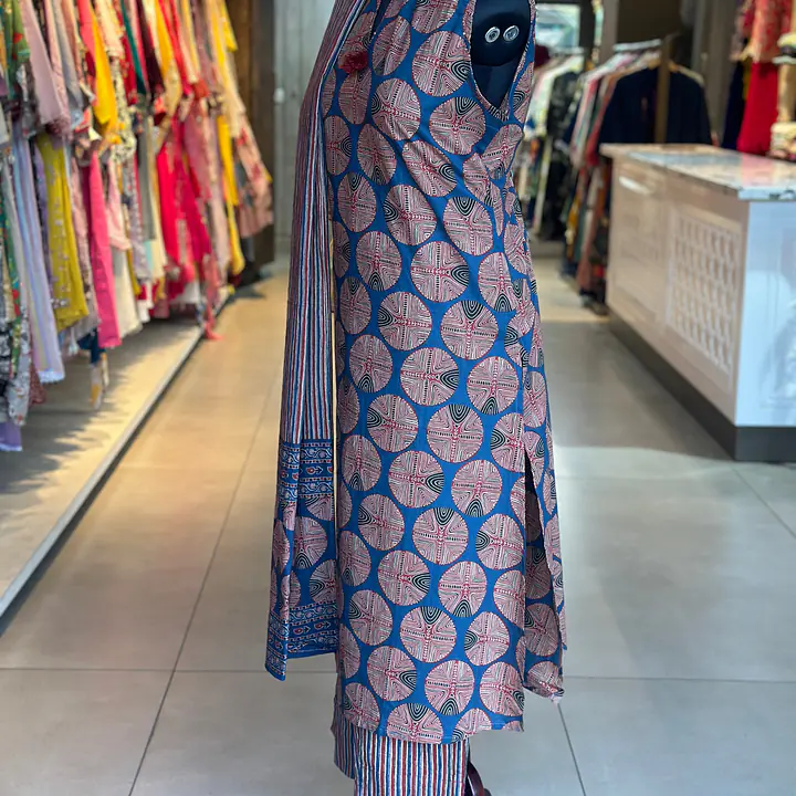 COTTON SUIT SET - Blue - 38
