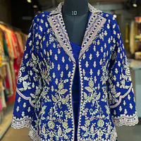 INDO-FUSION SHRARA WITH JACKET SET - Blue - 40