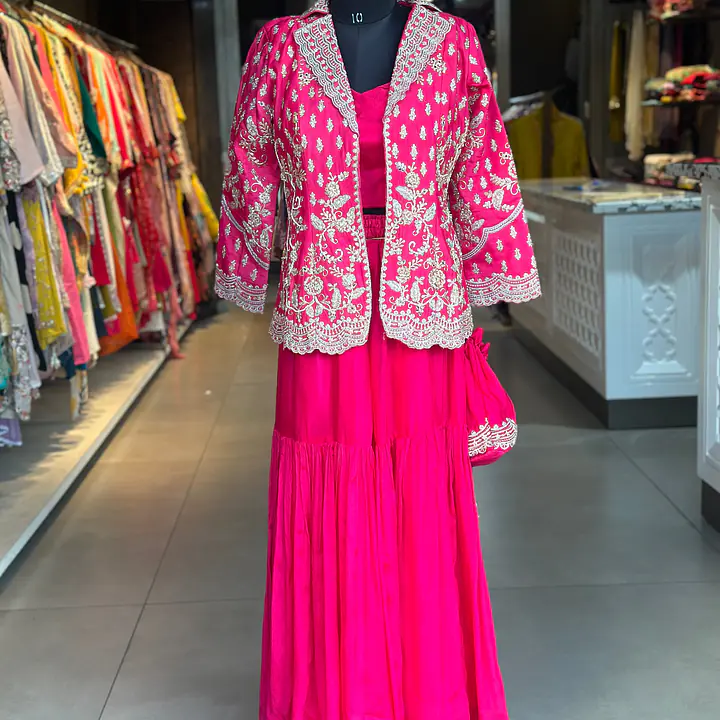 INDO-FUSION SHRARA WITH JACKET SET