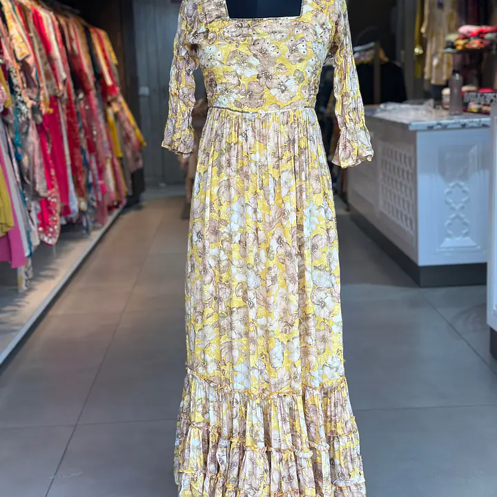 CHINON ONE PIECE ANARKALI GOWN - Yellow - 38