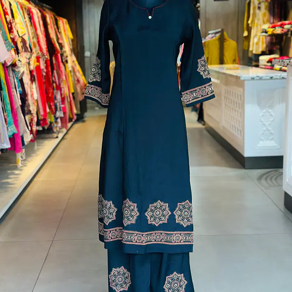 AJRAKH HANDBLOCK KURTA SET - 38