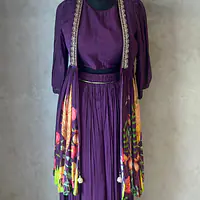 FLORAL HANDWORK PLAZO SET - 44