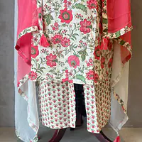 FLORAL THREE PIECE COTTON SUIT SET - 44