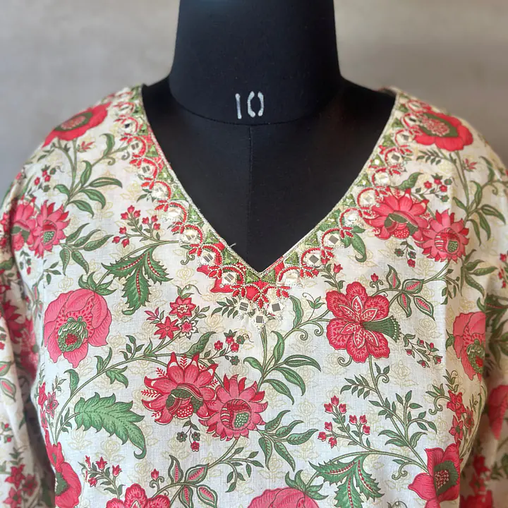 FLORAL THREE PIECE COTTON SUIT SET