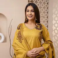 TRENDY COTTON HANDWORK SUIT - 38