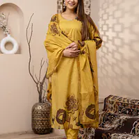 TRENDY COTTON HANDWORK SUIT - 40