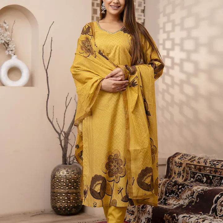 TRENDY COTTON HANDWORK SUIT - 40