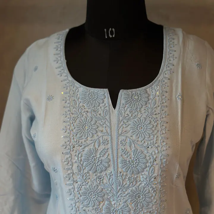 EMBROIDERED SHORT KURTI - BABY PINK - 42