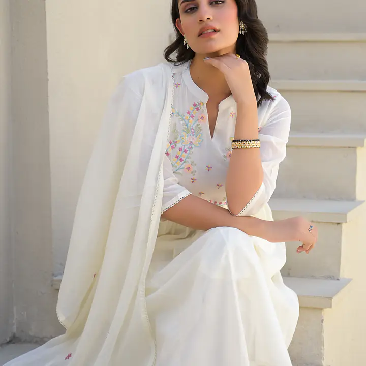 EMBROIDERED MUL COTTON SUIT SET