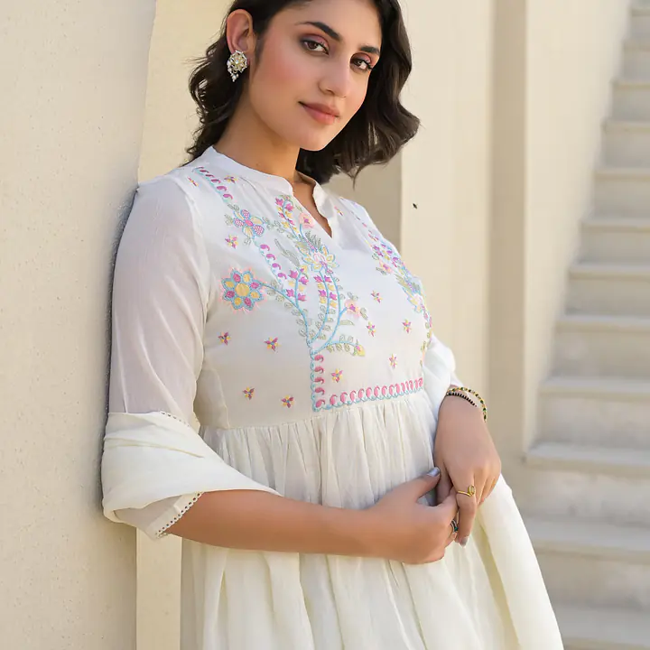 EMBROIDERED MUL COTTON SUIT SET