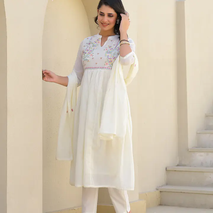 EMBROIDERED MUL COTTON SUIT SET