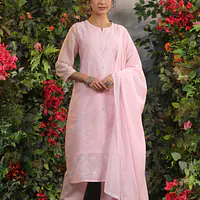 MUL COTTON SUIT IN THREAD EMBROIDERY - 38