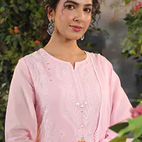 MUL COTTON SUIT IN THREAD EMBROIDERY - 44