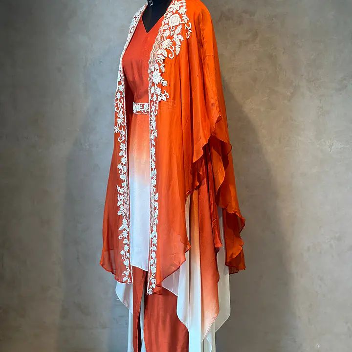 DESIGNER KAFTAN SET IN HANDWORK - Pink - 38