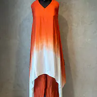 DESIGNER KAFTAN SET IN HANDWORK - Rusty orange - 44