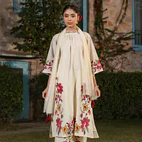 HIGHNECK EMBROIDERED SUIT SET - 38