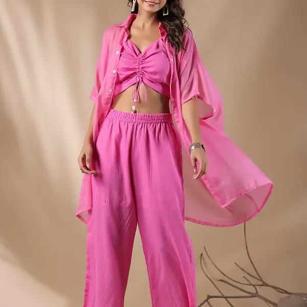 CO-ORD SET WITH SHURG - Pink - 36