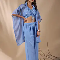 CO-ORD SET WITH SHURG - Blue - 40