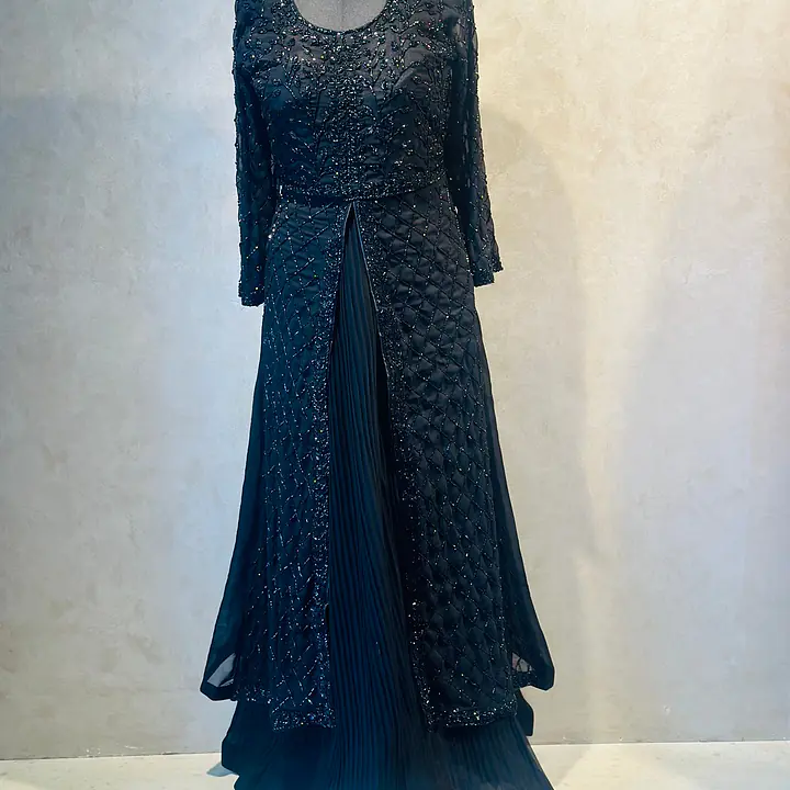 LONG ANARKALI HANDWORK SKIRT SET