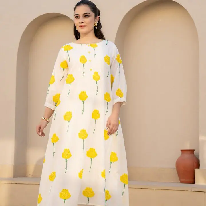 TRENDY MUL COTTON SET - 40 - Yellow