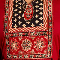 AJRAKH PRINT SUIT SET - Red - 40