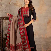 AJRAKH PRINT SUIT SET - Red - 46