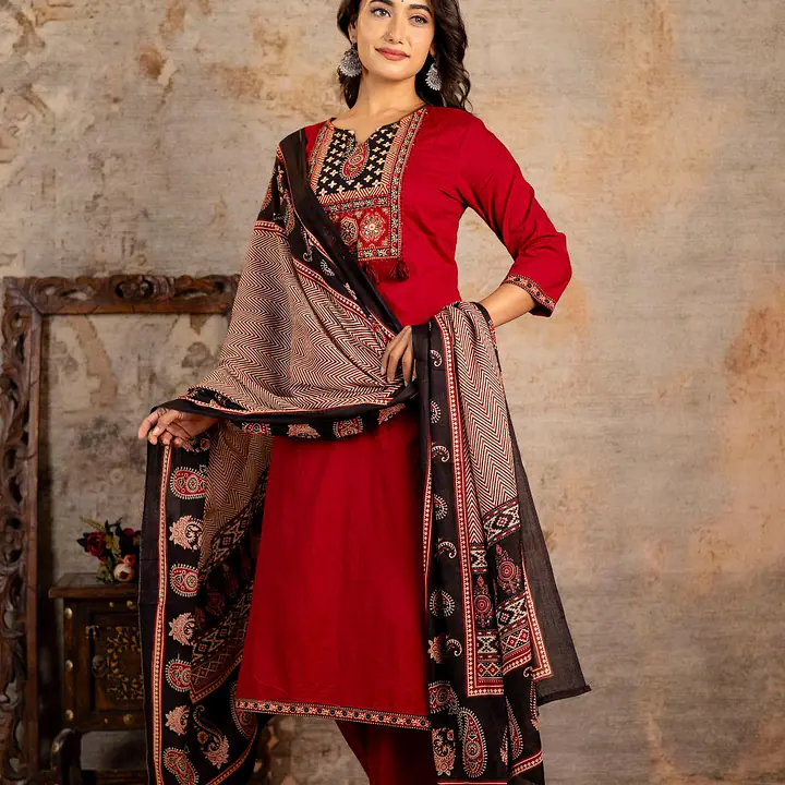 AJRAKH PRINT SUIT SET