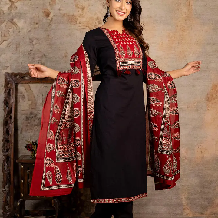 AJRAKH PRINT SUIT SET
