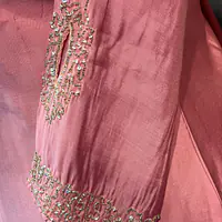 BANARASI STRAIGHT HANDWORK SUIT SET - PEACH - 38