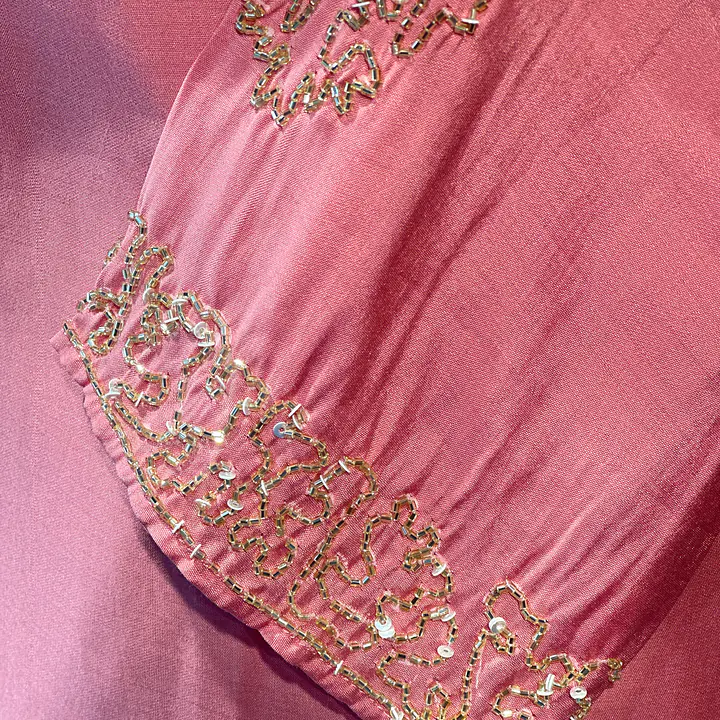 BANARASI STRAIGHT HANDWORK SUIT SET - PEACH - 40