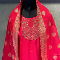 BANARASI STRAIGHT HANDWORK SUIT SET