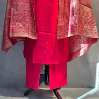 BANARASI STRAIGHT HANDWORK SUIT SET