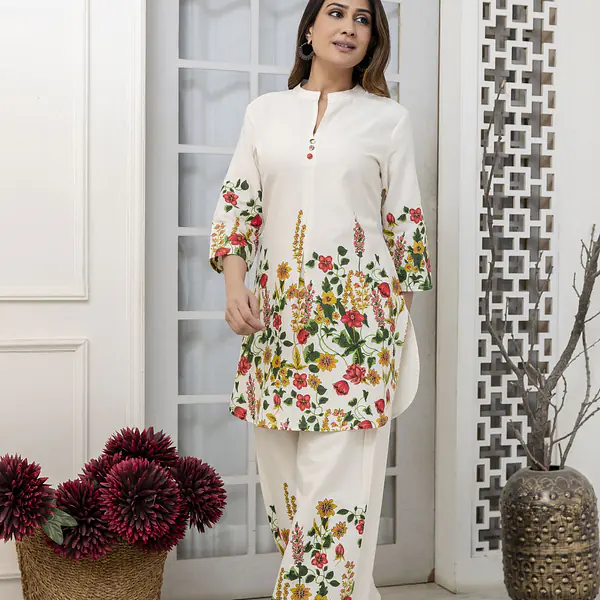 FLORAL PRINT CO-ORD SET - YELLOW FLOWER PRINT - 38