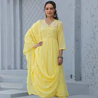 BEAUTIFUL MUL COTTON EMBROIDERED SUIT SET - 40 - Sea green