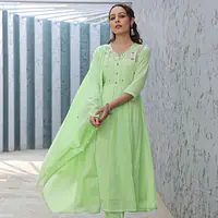 BEAUTIFUL MUL COTTON EMBROIDERED SUIT SET