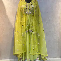 INDO-FUSION PEPLUM LEHNGA SET - Mehndi Green - 38