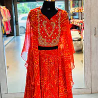 INDO-FUSION BHANDEJ LEHNGA SET - Pink - 36