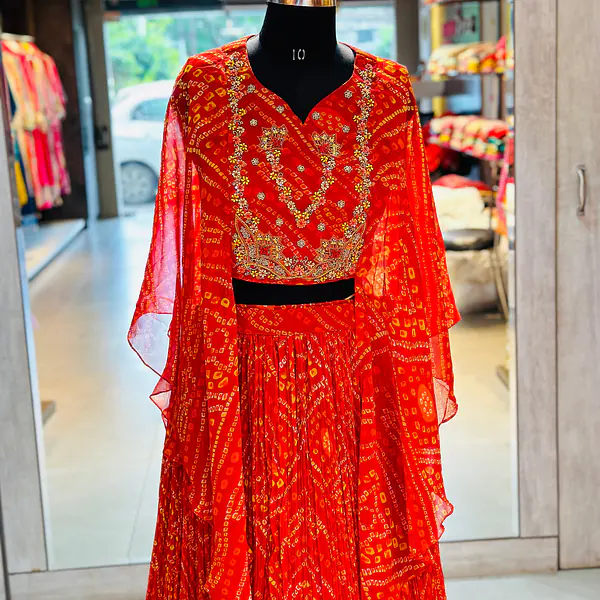 INDO-FUSION BHANDEJ LEHNGA SET - Pink - 36